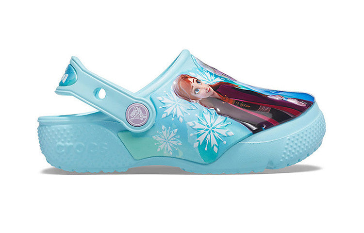 (PS) Crocs Frozen Printing Outdoor Flat Heel Sports Blue Sandals 207078-4O9
