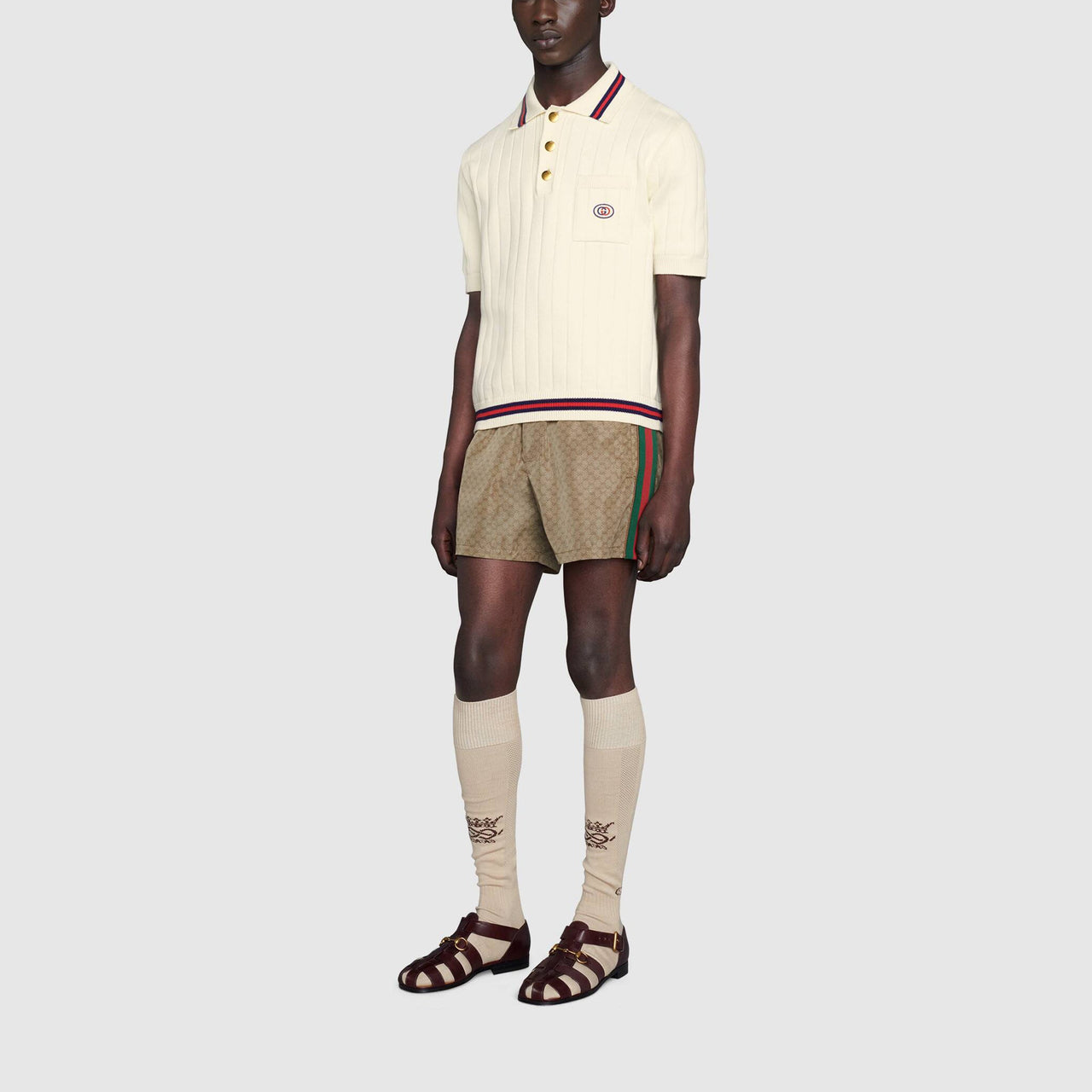 Gucci GG Waterproof Nylon Sports Short Pant Male Camel 599585-XHAD4-2190