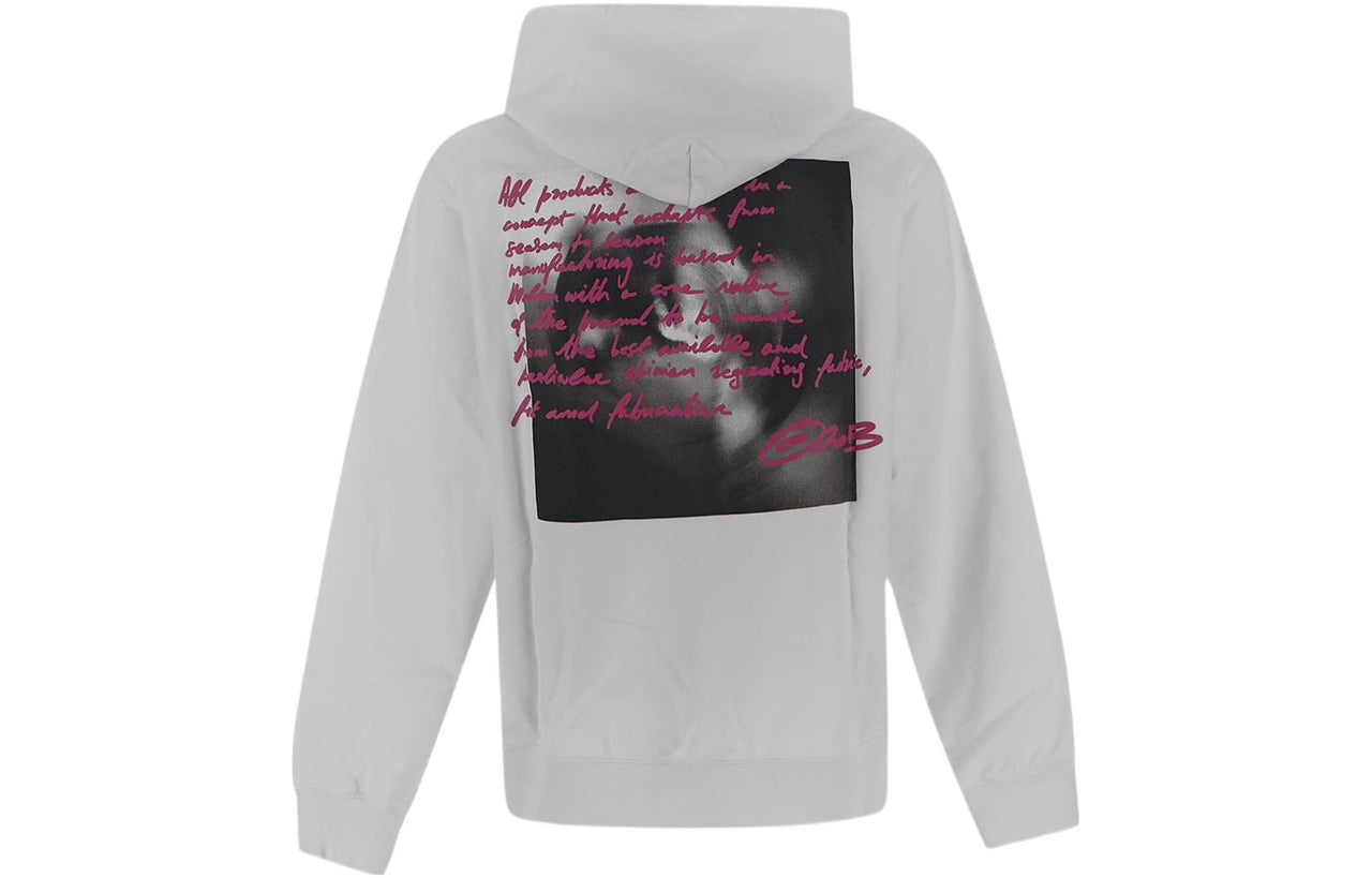 Men's Off-White FW22 Chest Alphabet Pattern Printing Long Sleeves Version Light Grey OMBB097F22FLE0130168