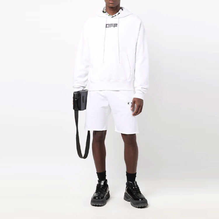 Off-White FW21 Pants Logo Printing Elastic Waistband Sports Shorts Version White OMCI006F21FLE0010110
