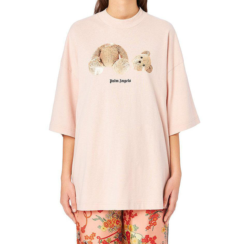 PALM ANGELS Logo Round-neck Short Sleeve Pink PWAA017S20JER0013060
