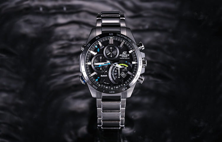 CASIO EDIFICE Quartz Waterproof Solar Powered Stainless Steel Strap Mens Black Analog EQB-501XYDB-1AMPR