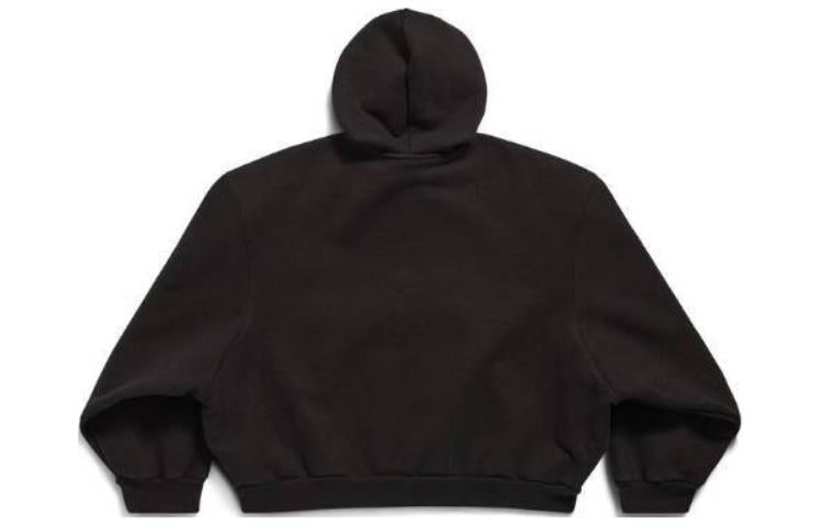 (WMNS) Balenciaga Unity Sports Icon Boxy Zip-up Hoodie Large Fit 'Black' 787354TQVD59034