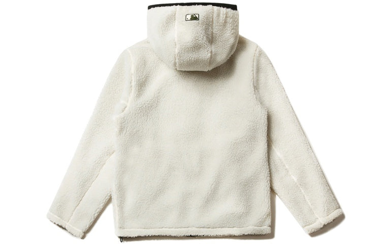 MLB New York Yankees Lambs Wool Hooded Jacket Unisex White 31JPF2061-50I