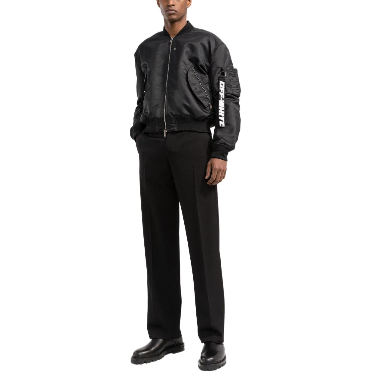 Men's Off-White FW22 Alphabet Logo Short Jacket Version Black OMEH043C99FAB0011000