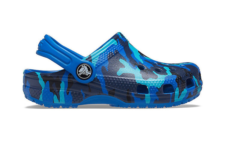 (PS) Crocs Camouflage Printing Beach Blue Sandals 205813-4JL