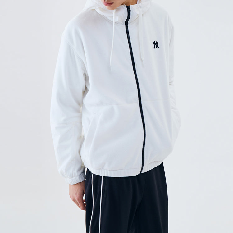 MLB Small Label Embroidered Hooded Jacket New York Yankees Unisex White 31JP03011-50I