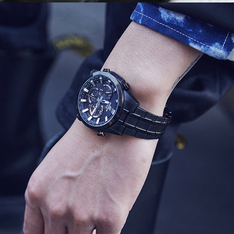 CASIO EDIFICE Sapphire Crystal Solar Powered Stainless Steel Strap Waterproof Sports Mens Black Analog EQW-T630YDC-1APR