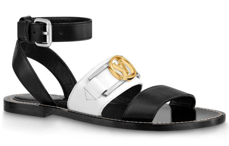 (WMNS) LOUIS VUITTON LV Academy Sports sandals 'Black White' 1A66E1