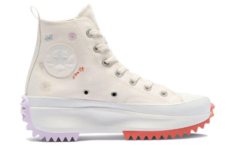 Converse Run Star Hike Platform High 'Embroidered Floral - Egret' A01583C
