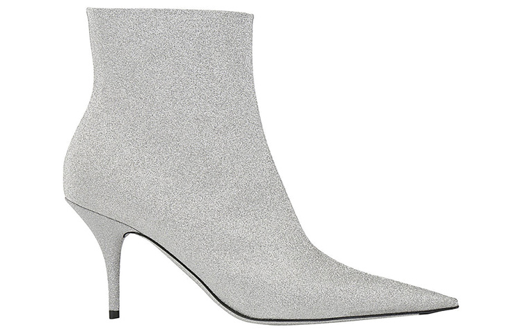 (WMNS) Balenciaga 85mm Knife Glitter Boots 'Silver' 579280WA7018163