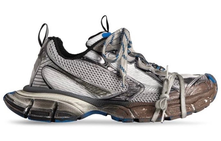 (WMNS) Balenciaga 3XL Sneakers 'Worn Out Grey White and Blue Mesh and Polyurethane' 734731W3XL71214