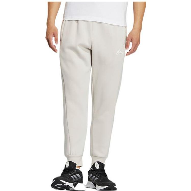 adidas Solid Color Pattern Printing Bundle Feet Sports Pants Men's Jade White HN9004