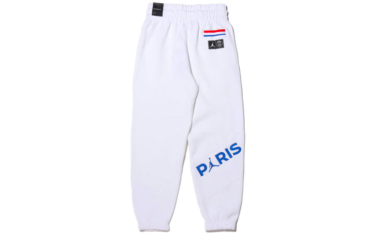(WMNS) Air Jordan Brand AS WJ PSG FLC Paris Saint-Germain Knit Sports Pants White CQ7213-100