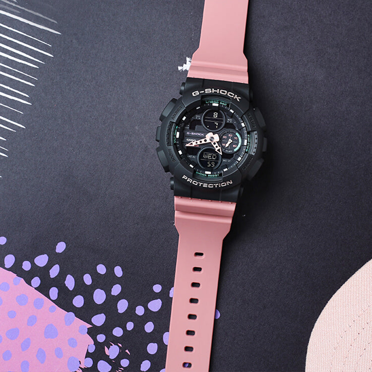 CASIO G-Shock Analog-Digital 'Black' GA-140GB-1A1PR+GMA-S140-4APR