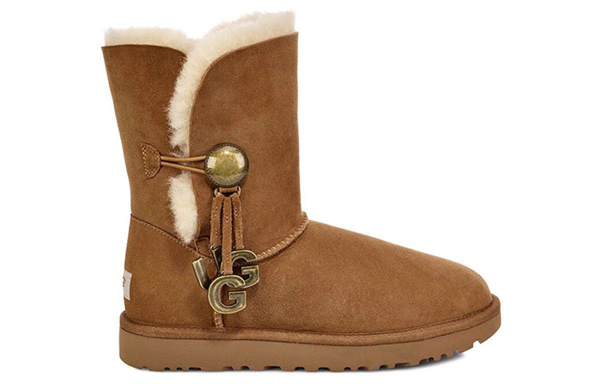 (WMNS) UGG Bailey Button Brown 1096969-CHE