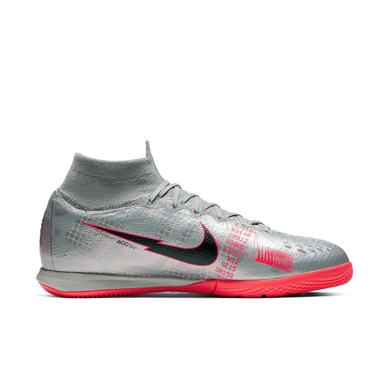 Nike Mercurial Superfly 7 Elite IC Indoor Court 'Metallic Bomber Grey Particle Grey Laser Crimson' AT7982-906
