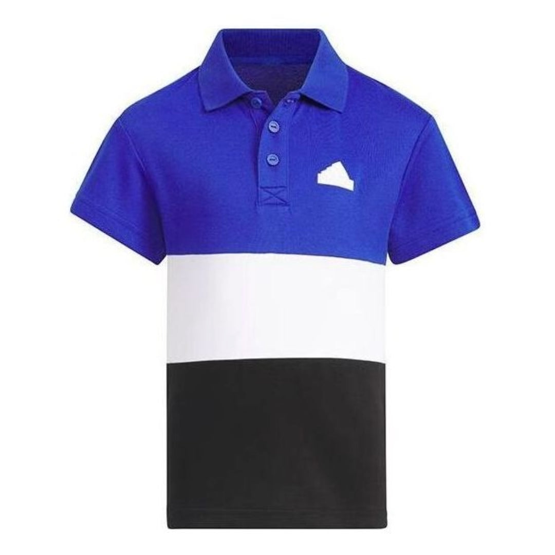 (GS) adidas Polo Shirt Asia Sizing 'Blue White Black' IT1791