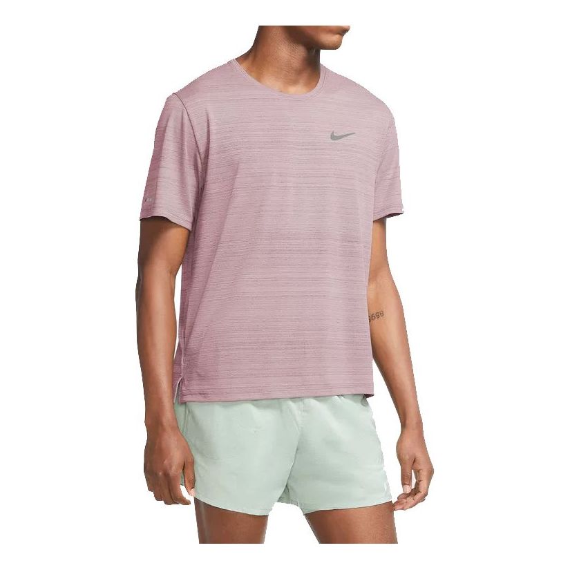 Nike DRI-FIT MILER Running Short Sleeve Pink CU5993-516