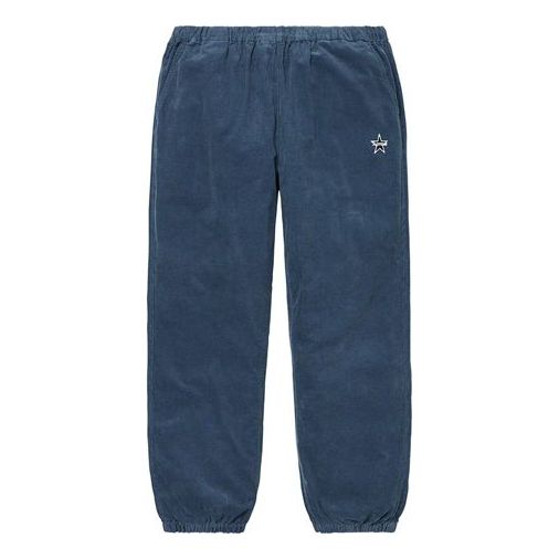 Supreme FW19 Week 7 Corduroy Skate Pant Bundle Feet Casual Long Pants Unisex Blue SUP-FW19-686