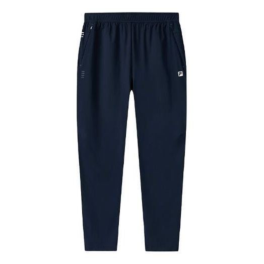 FILA Athletics Solid Colour High Elastic Straight Knitted Casual Pants For Men Blue A11M121601F-NV