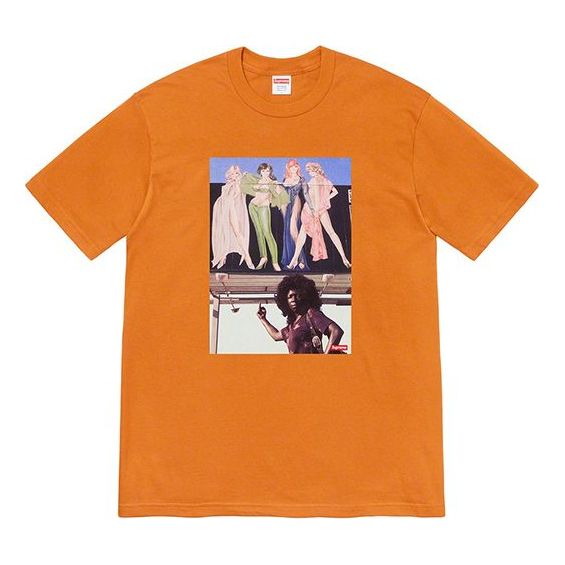 Supreme FW19 Week 7 American Picture Tee USA Photo Printing Short Sleeve Unisex Orange SUP-FW19-738