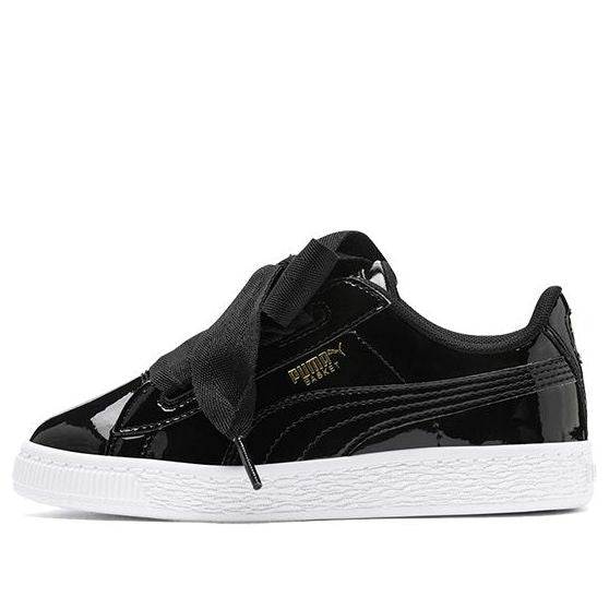 PUMA Basket Heart Patent Little 'Black White' 363352-01