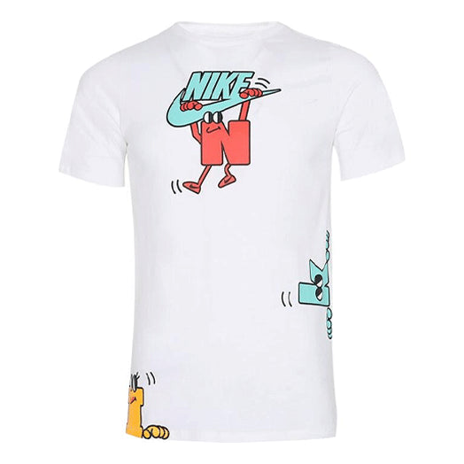 (GS) Nike Short Sleeve Round Neck Athleisure Casual Sports T-shirt Boy White DJ5380-100