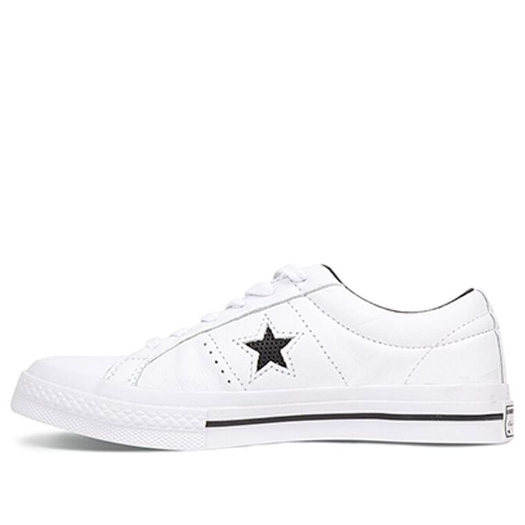 Converse One Star Perforated Leather Low Top 'White Black' 158464C