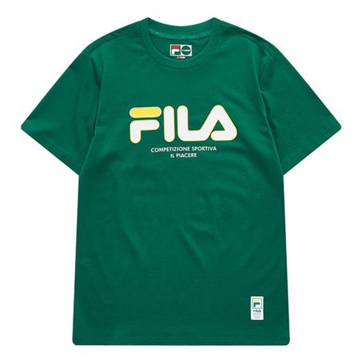FILA FUSION Printing Round Neck Short Sleeve Green T11M122102F-DG