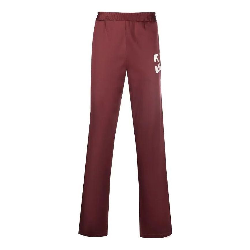 Men's Off-White FW22 Arrow Printing Straight Sports Pants/Trousers/Joggers Version Red OMCJ018F22FAB0022801