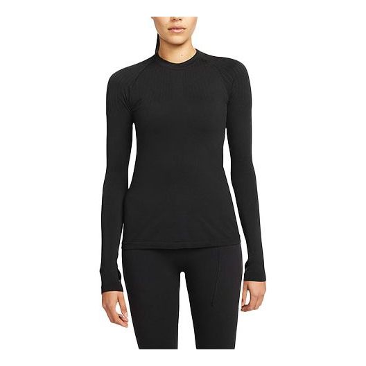 (WMNS) Nike x MMW Crossover Logo Round Neck Long Sleeves Black T-Shirt DD9425-010