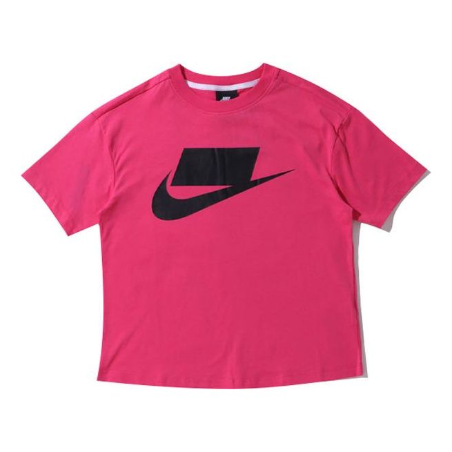 (WMNS) Nike Sportswear Top Logo Printed Tee Red AH4008-674