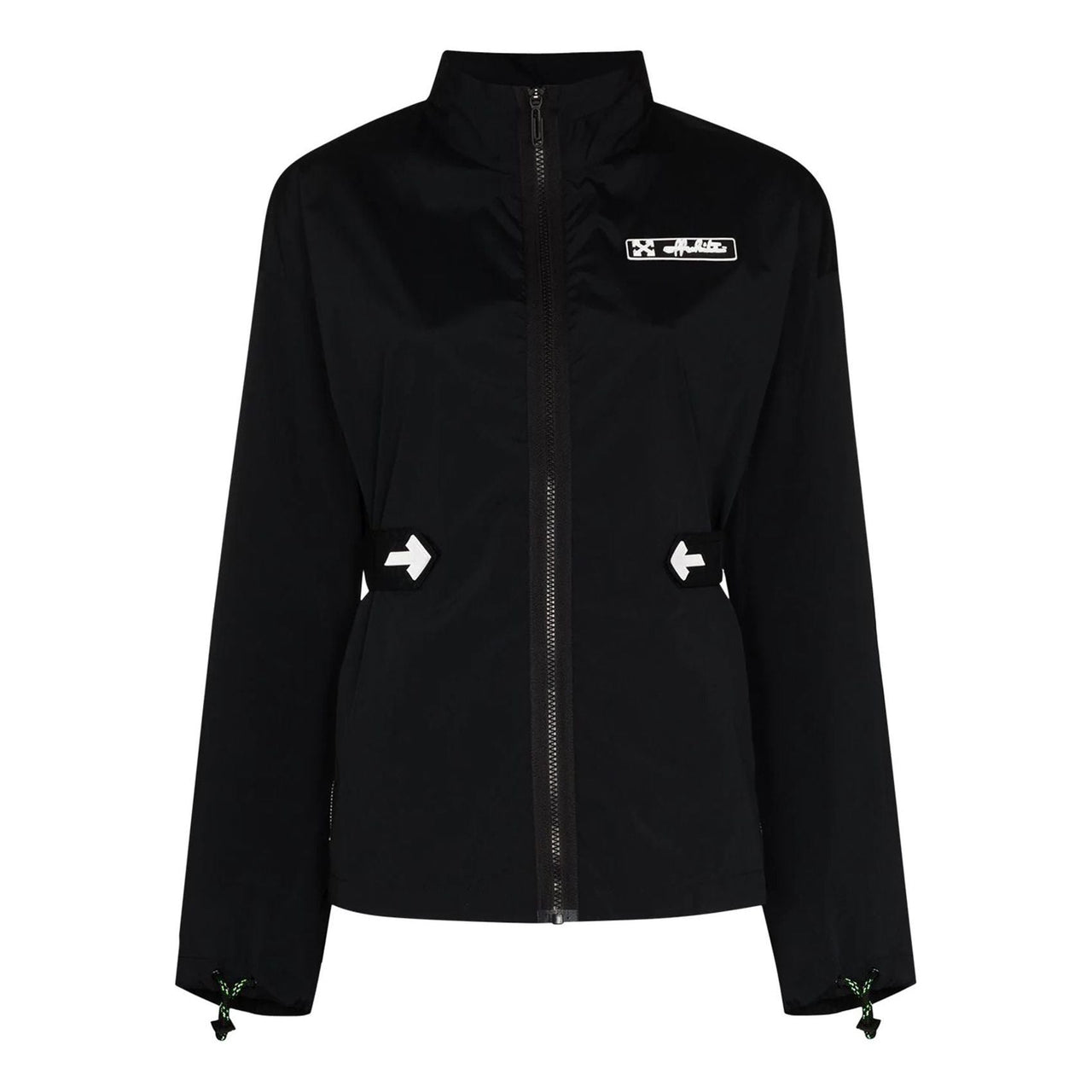(WMNS) Off-White Large Logo Printing Stand Collar Windproof Jacket Black OWVL009E20FAB0011000