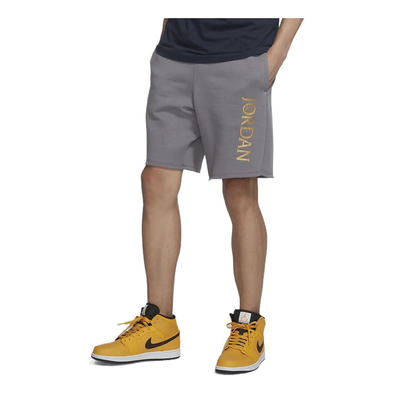 Jordan Solid Color Bronzing Alphabet Straight Shorts Men's Grey AV0693-086