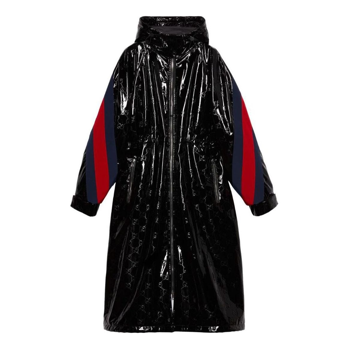 (WMNS) Gucci GG Lacquer Fabric Coat With Web 'Black' 771717-ZAPKY-1043