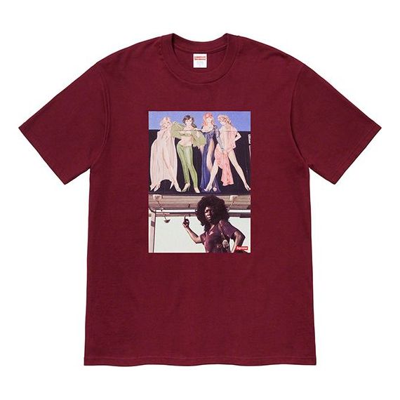 Supreme FW19 Week 7 American Picture Tee USA Photo Printing Short Sleeve Unisex Red SUP-FW19-739
