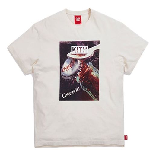 KITH x Coca Cola Crossover Open Bottle Vintage Printing Short Sleeve Unisex White KH3870-104