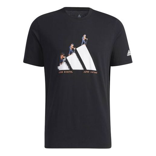 adidas Unisex More Od Gfx Printing Round-neck Tee Black GN7322