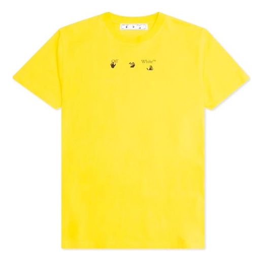 Off-White SS21 Logo Arrow Printing Round Neck Short Sleeve Loose Fit Yellow OMAA027S21JER0121955