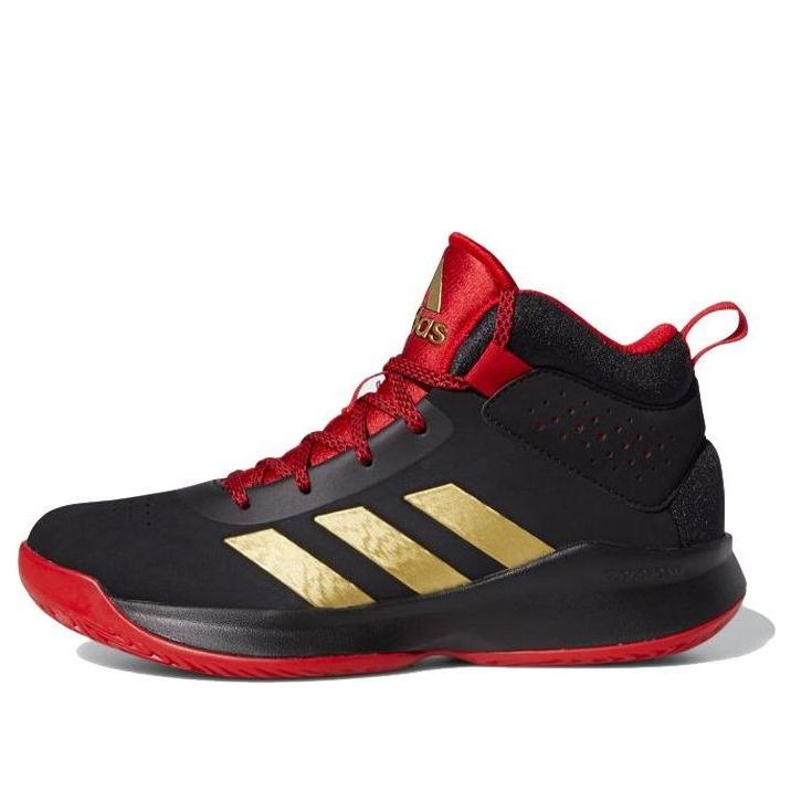 (GS) adidas Cross Em Up 5 K Shoes Black/Red/Golden FZ1475