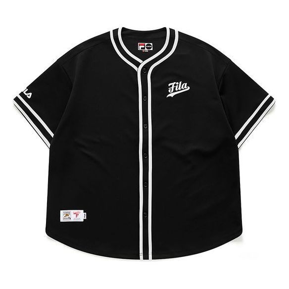 FILA FUSION Series Casual Sports Short Sleeve Shirt Black T11M112402F-BK