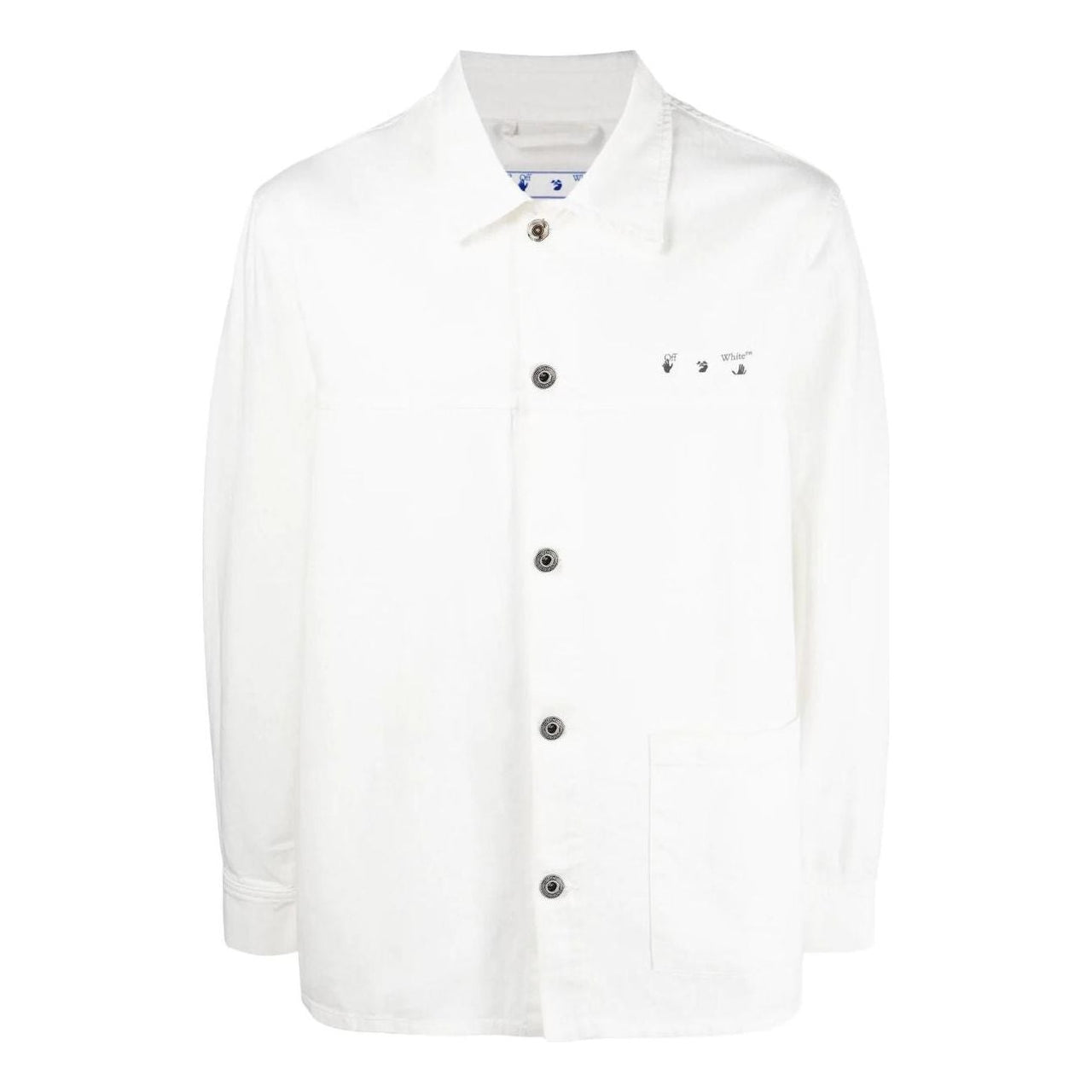 Men's Off-White FW22 Arrow Pattern Printing Long Sleeves Version White Shirt OMYD039C99DEN0010110