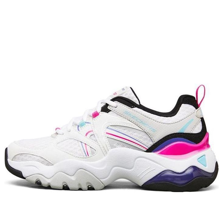 (WMNS) Skechers D Lites 3.0 Air Low Top Running Shoes White/Black/Pink 896025-WMLT