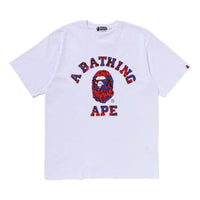 A Bathing Ape Graffiti Pattern College T-Shirt 'White' 1J20-109-024-WHT