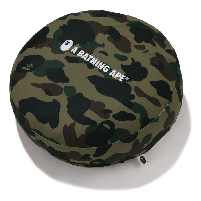 A Bathing Ape 1st Camo Circle Fluffy Beads Cushion 'Green' 1J30-192-013-GRN