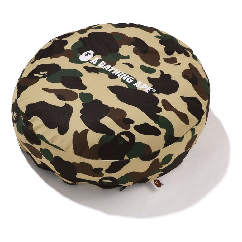 A Bathing Ape 1st Camo Circle Fluffy Beads Cushion 'Yellow' 1J30-192-013-YEL