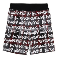 A Bathing Ape Graffiti Check Sweat Shorts 'Black' 1I80-153-007-BLK