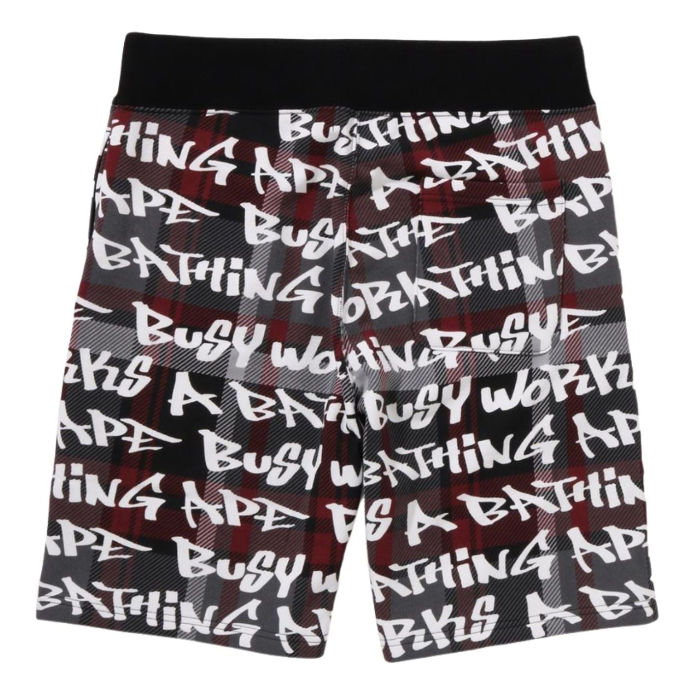 A Bathing Ape Graffiti Check Sweat Shorts 'Black' 1I80-153-007-BLK