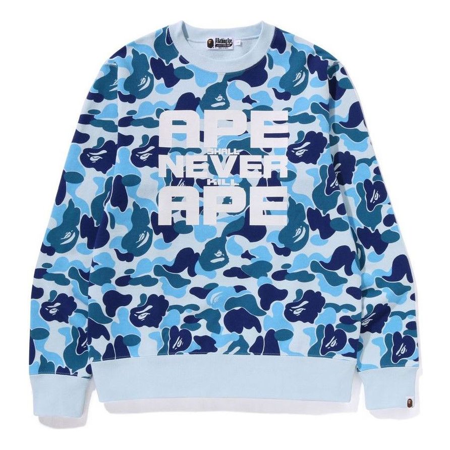 A Bathing Ape ABC Camo ASNKA Crewneck 'Blue' 1K30-113-009-BLU